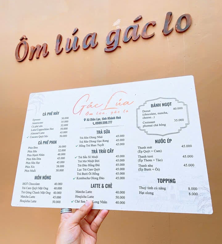 Gác Lúa Coffee – Quán cà phê view đồng lúa siêu chill ở Diên Khánh, Khánh Hòa