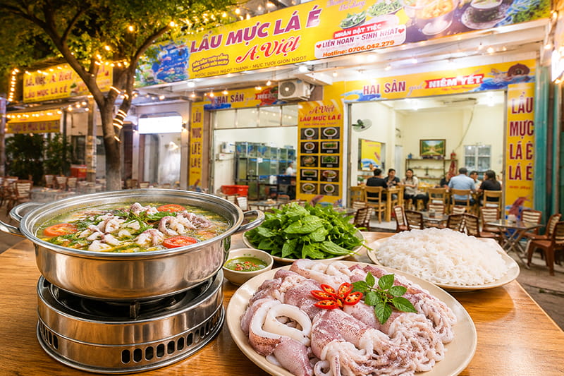 Lẩu Mực Lá É A. Việt Nha Trang Chỉ 240k/Lẩu Nhỏ Mực Đại Lãnh Ngon