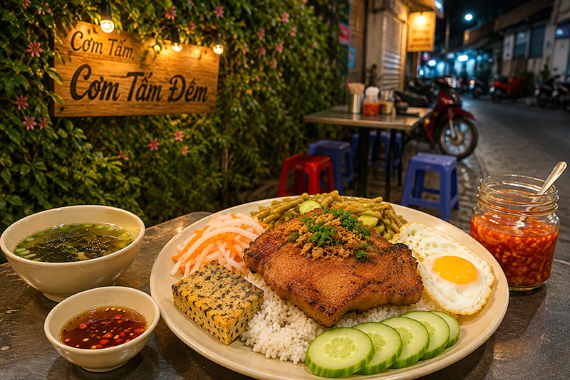 Cơm Tấm Đêm Huỳnh Thúc Kháng Nha Trang, Ăn Khuya 22:00 - 03:00