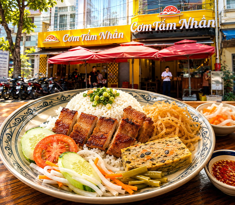 Cơm Tấm Nhân Yersin Nha Trang, Quán Cơm Tấm Dân Local Ăn Nhiều