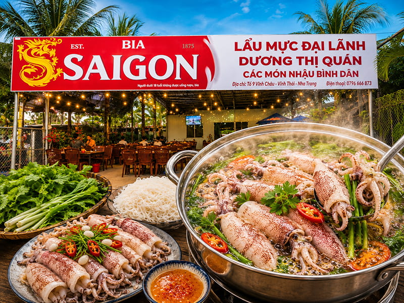 Dương Thị Quán Lẩu Mực Đại Lãnh Tây Nha Trang Đặt Bàn FNBMaps Ưu Đãi Lớn