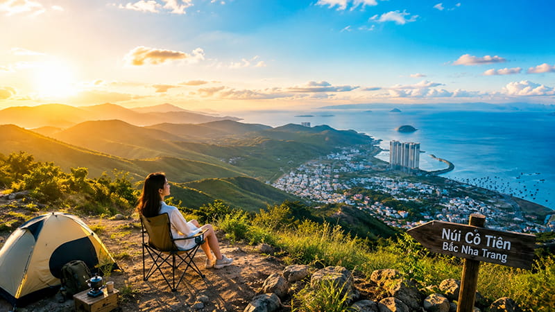 Núi Cô Tiên Bắc Nha Trang, Trekking, Camping, Ngắm Vew Biển, Săn Hoàng Hôn