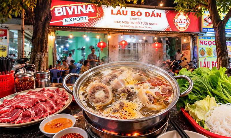 Quán Lẩu Bò Dần 56 Nha Trang, Quán Lẩu Bình Dân Đặt Bàn Ngay