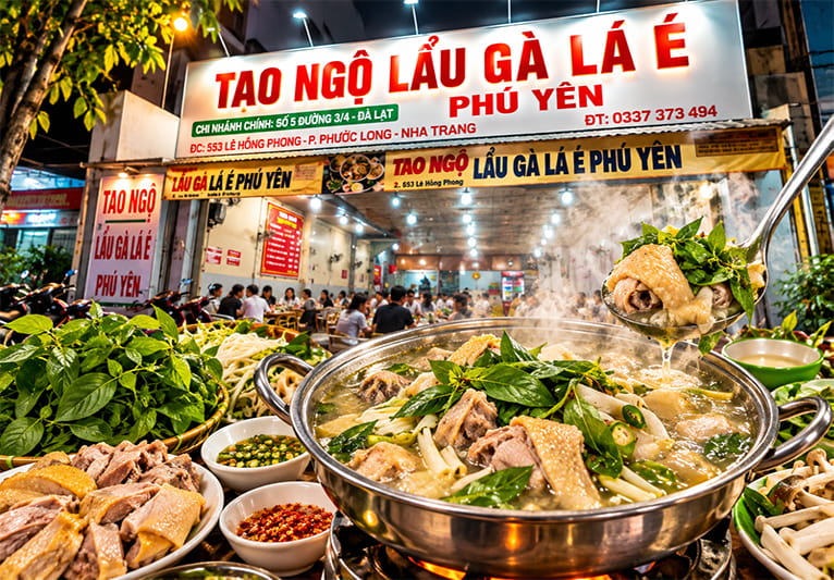 Tao Ngộ Lẩu Gà Lá É Phú Yên Nam Nha Trang, Bình Dân, Hợp Ăn Tối