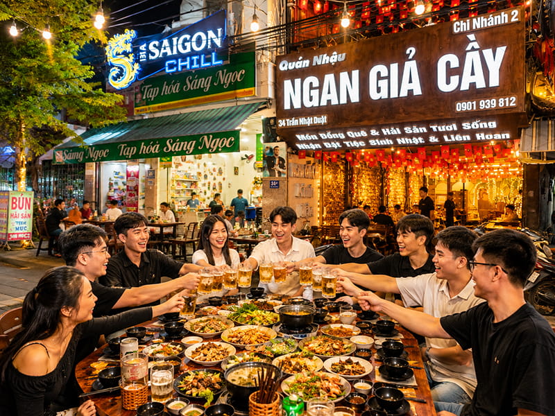 Quán Nhậu Ngan Giả Cầy Trần Nhật Duật Nha Trang Mở Khuya, Đặt Bàn