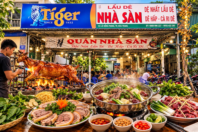 Quán Lẩu Dê Nhà Sàn Tây Nha Trang, Bình Dân, Đặc Sản Dê Ngon