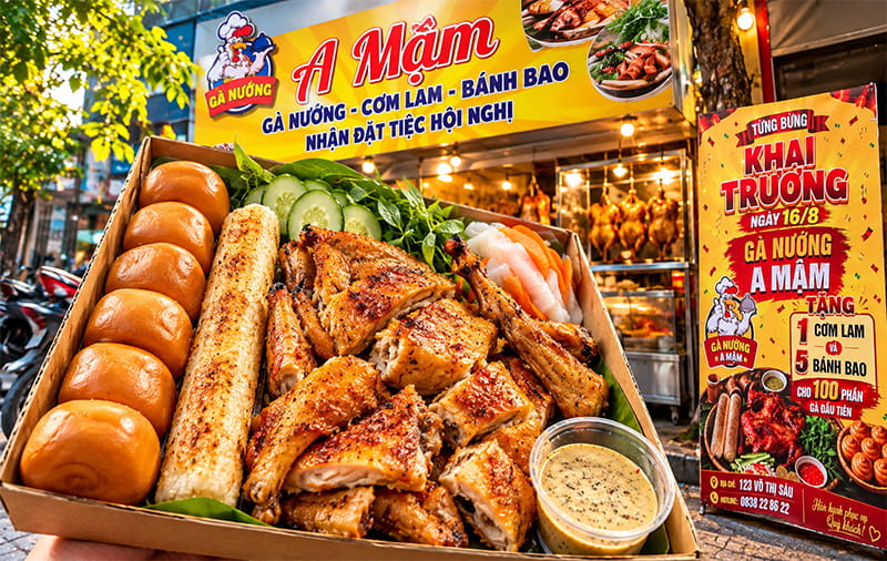 Gà Nướng A Mậm Võ Thị Sáu Nam Nha Trang, Bình Dân, Có Mang Đi
