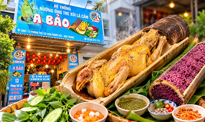 Gà Nướng Ống Tre A Bảo Nam Nha Trang, Có Mang Đi