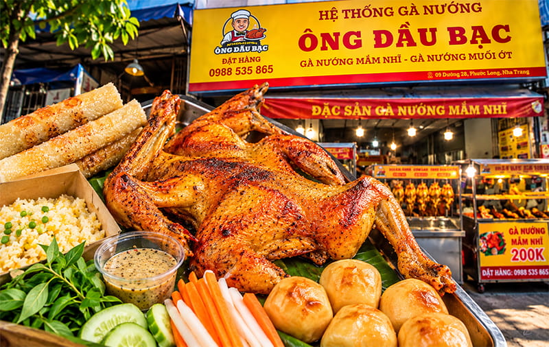 Hệ Thống Gà Nướng Ông Đầu Bạc Nam Nha Trang, Có Mua Mang Đi